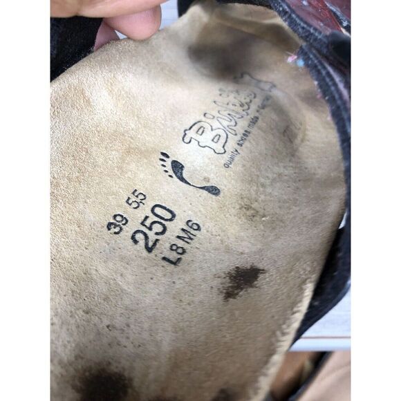 Birkenstock Birki’s Red Patent Leather Croc Cork Strap Sandals Women Sz 39EU/8US - Picture 7 of 16